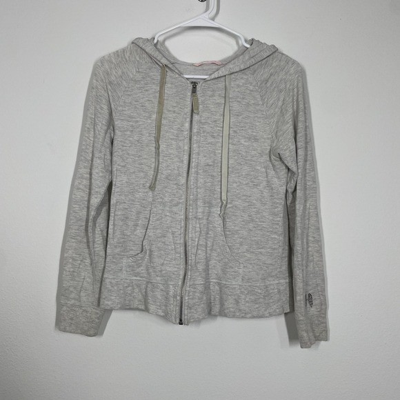 Victoria's Secret Tops - Y2K Victoria's Secret Full Zip Hoodie Sweater Women XS Gray Rhinestone Wings